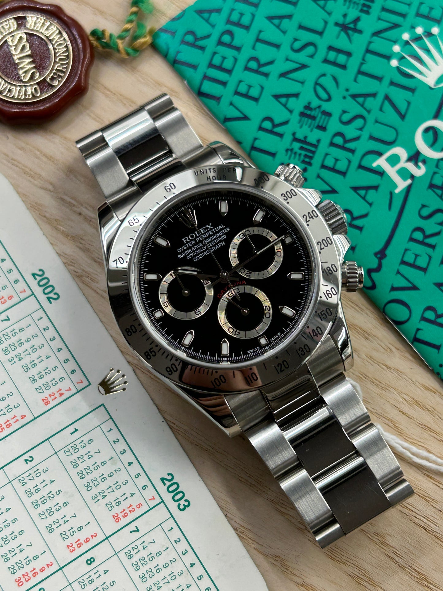 Rolex Daytona - Black Dial - Ref 116520 - Never Polished - Ser K - Year 2002