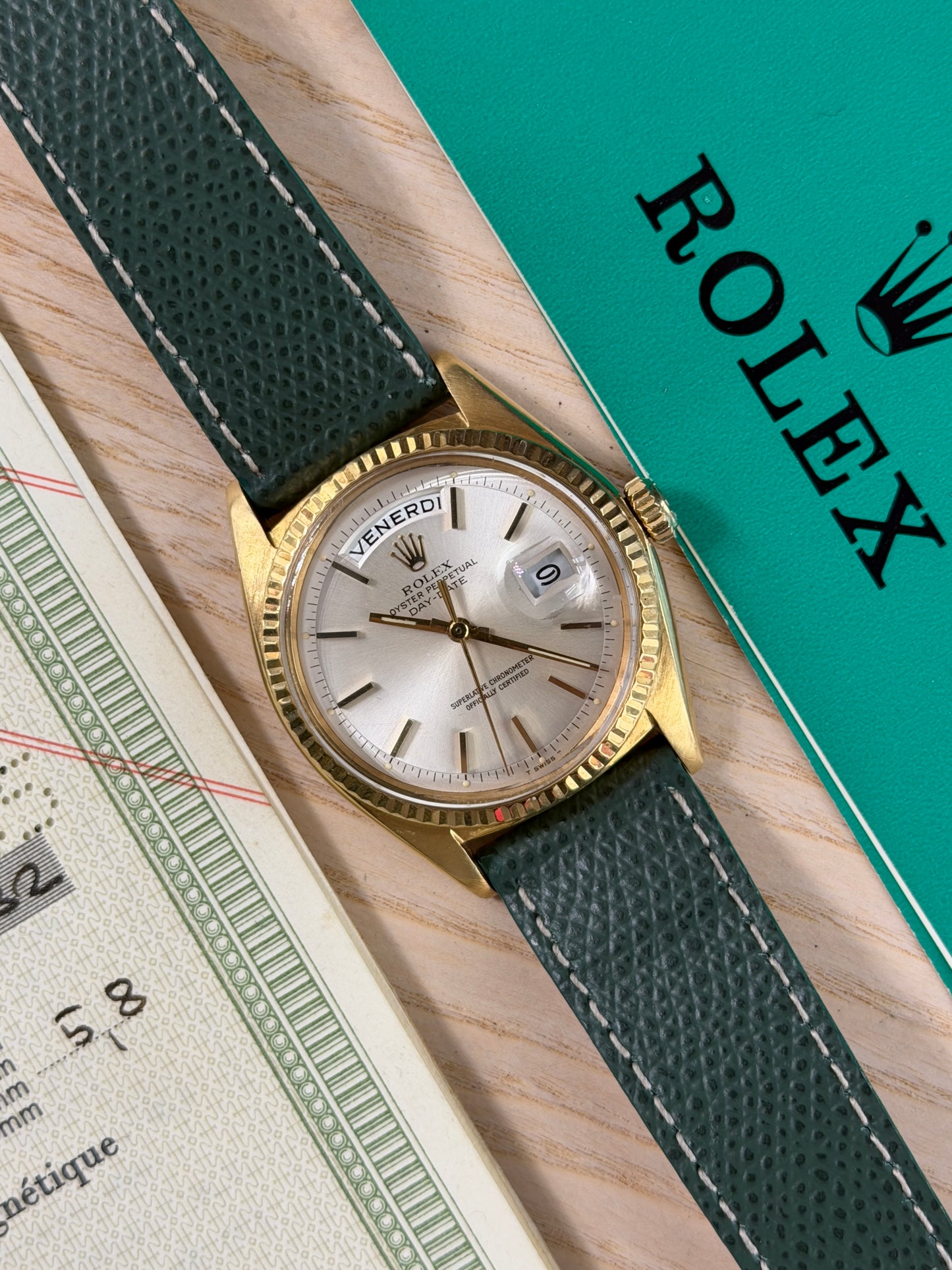 Rolex Day-Date 36 18Kt Yellow Gold - Champagne Dial Ref 1803 - Year 1968 - Original Papers