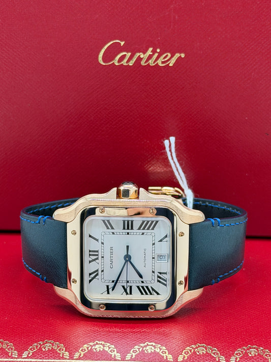 Cartier Santos Large - Rose Gold - White Dial Ref WGSA0019 - Year 2021