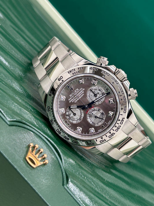 Rolex Daytona Gold Crystal Dial 18Kt White Gold - Ref 116509 - Year 2018