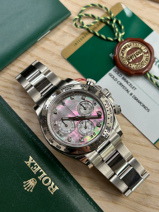 Rolex Daytona Gold Crystal Dial 18Kt White Gold - Ref 116509 - Year 2018