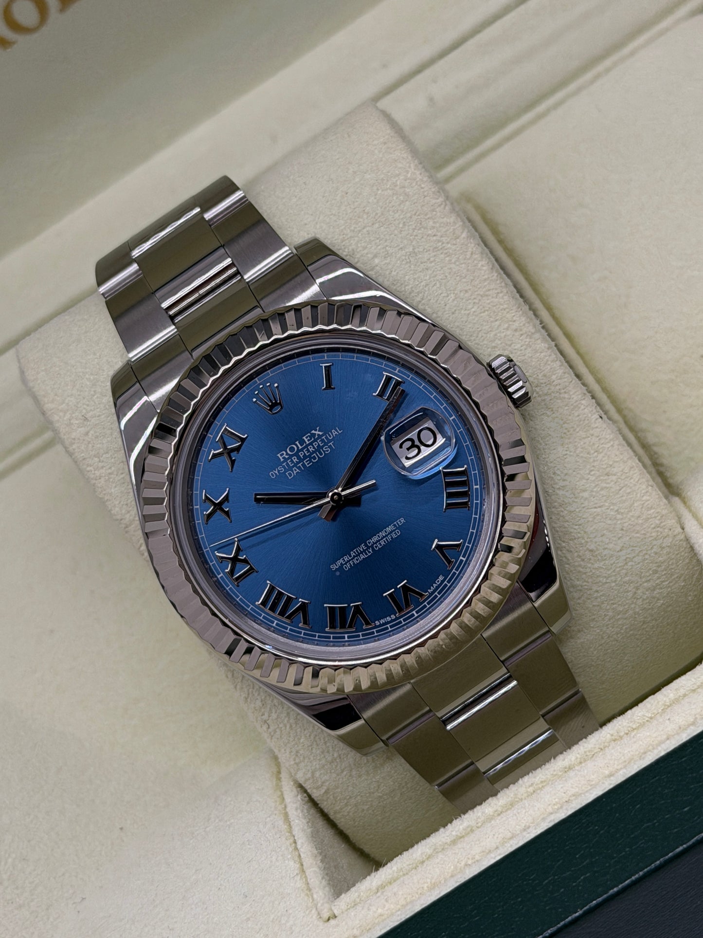 Rolex Datejust II Ref.116334 - Blue Roman Dial - Year 2010