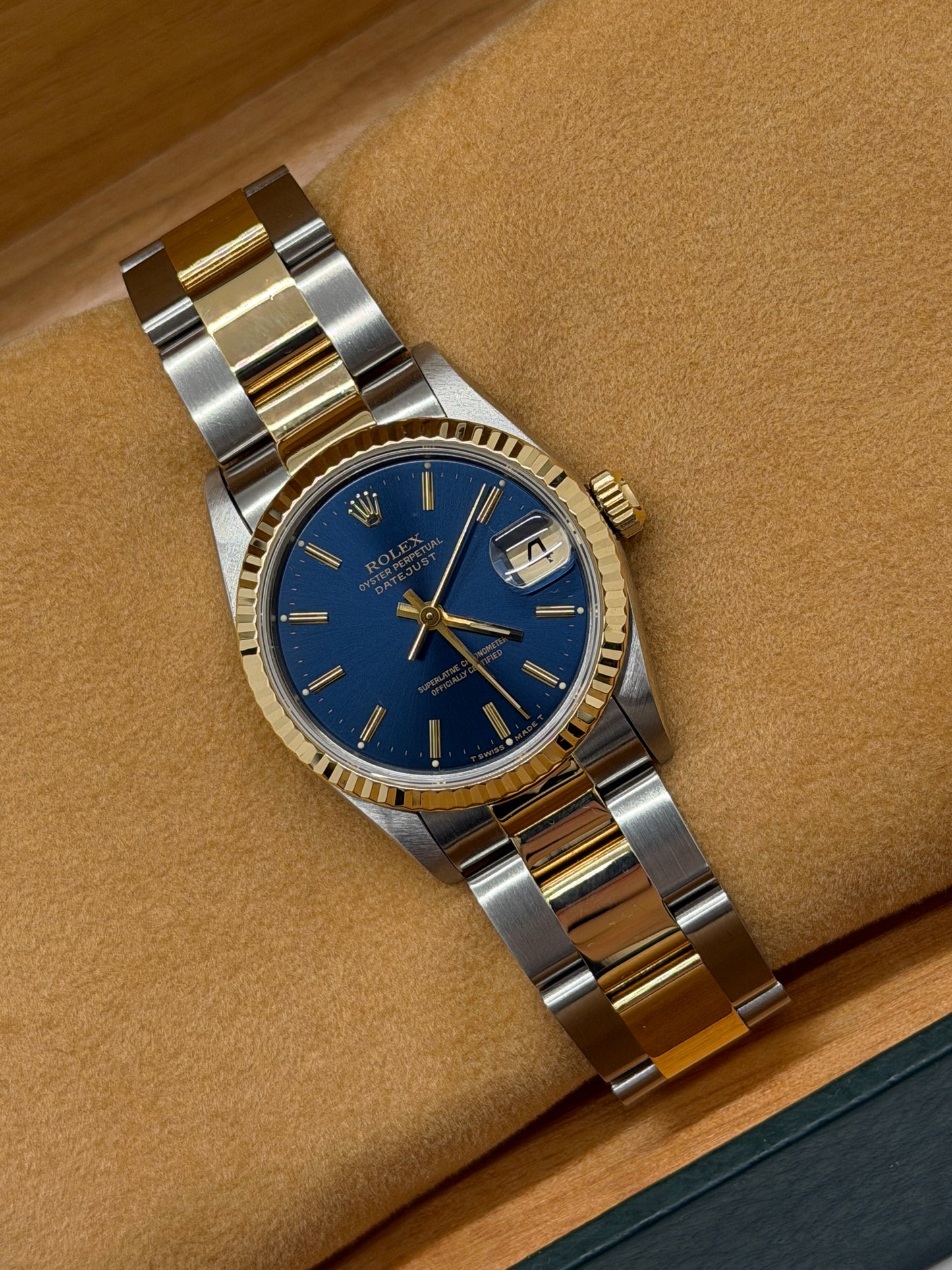 Rolex Datejust 31 - Ref.68273 - Yellow Gold & Steel - Blue Dial - Year 1993