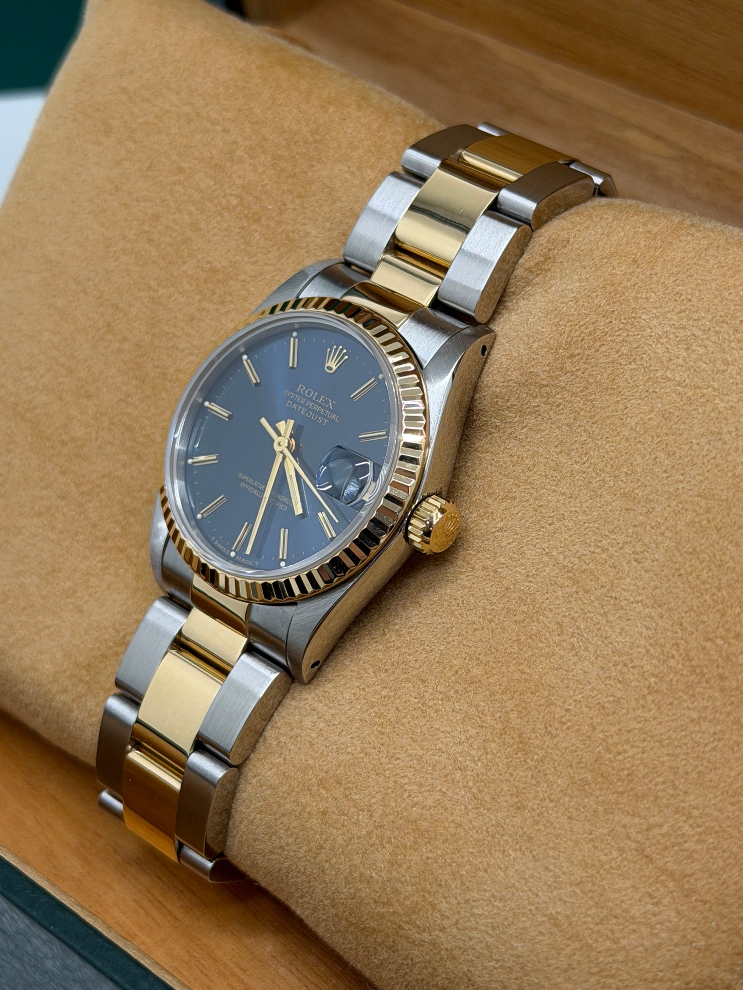 Rolex Datejust 31 - Ref.68273 - Yellow Gold & Steel - Blue Dial - Year 1993