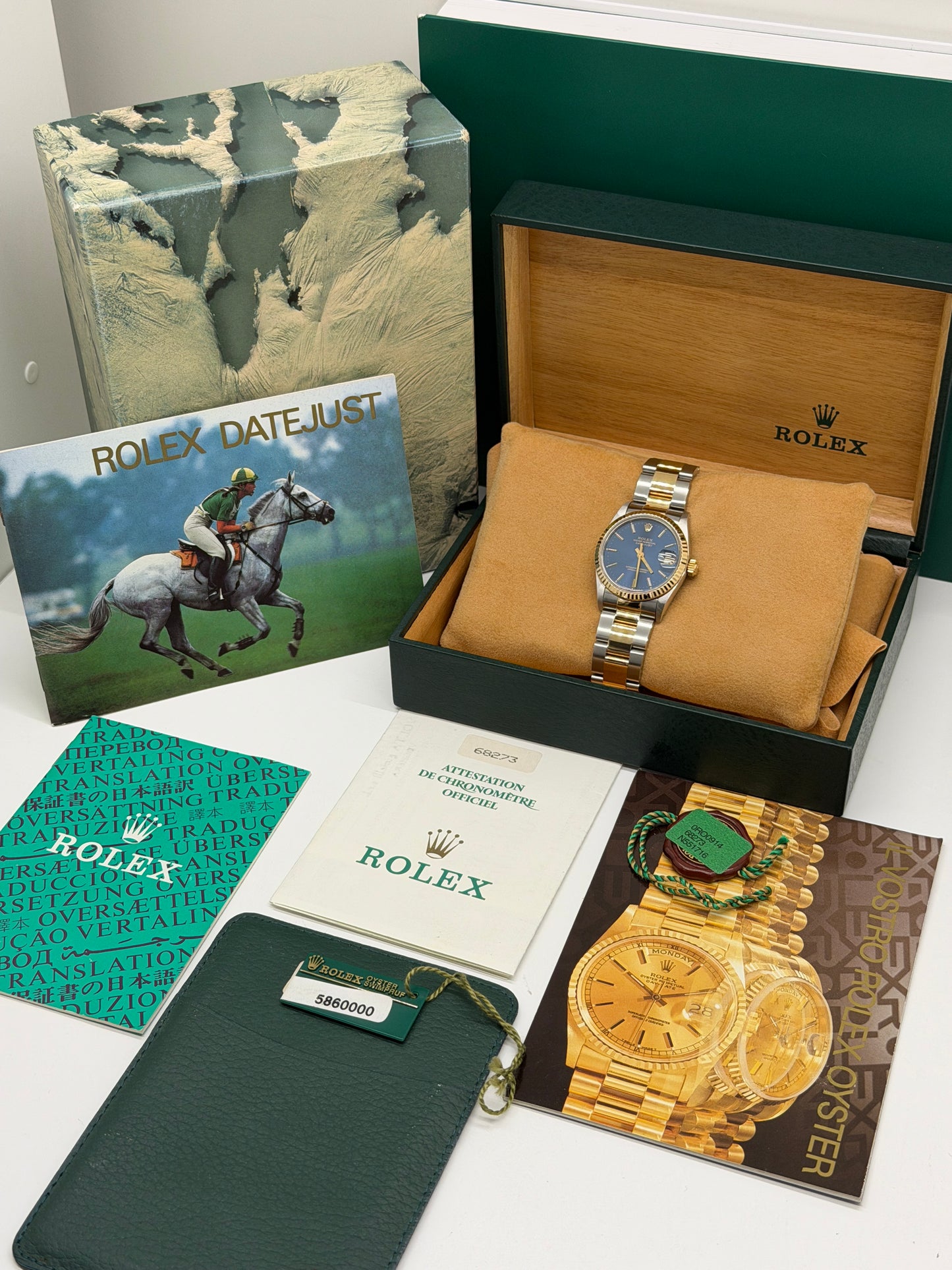 Rolex Datejust 31 - Ref.68273 - Yellow Gold & Steel - Blue Dial - Year 1993
