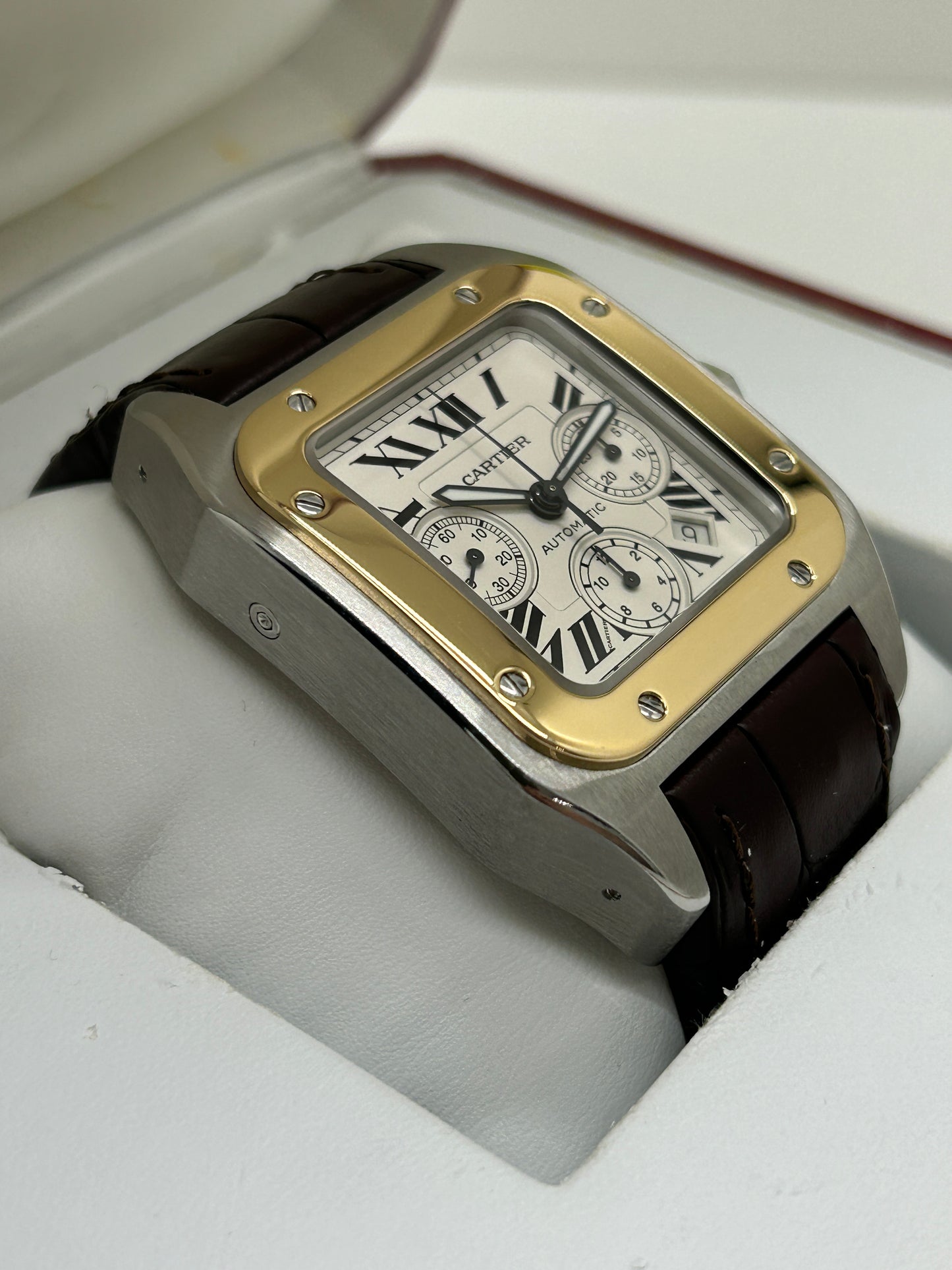 Cartier Santos 100 XL Chronograph - Yellow Gold & Steel - Ref 2740 - Year 2006