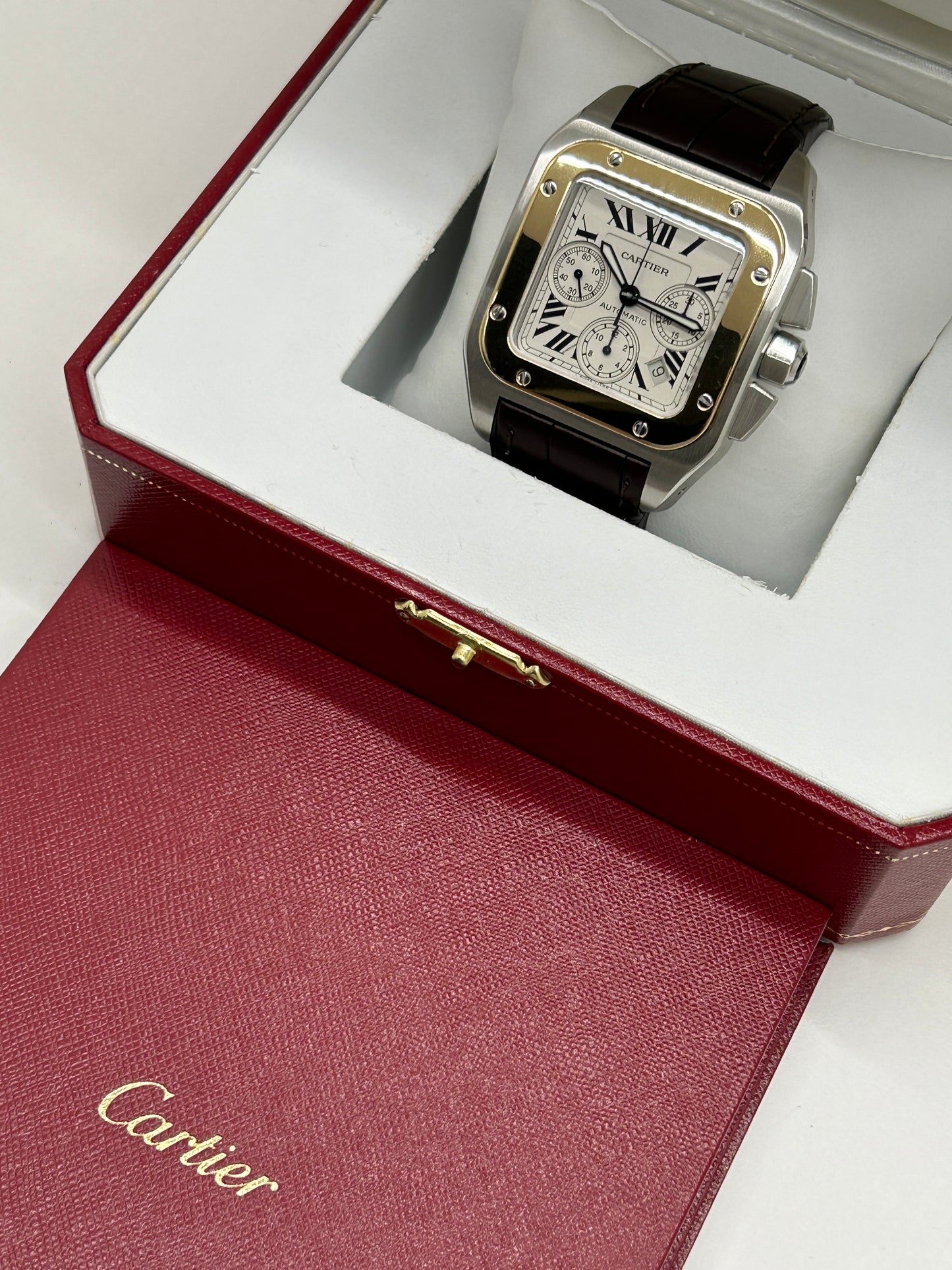 Cartier Santos 100 XL Chronograph - Yellow Gold & Steel - Ref 2740 - Year 2006