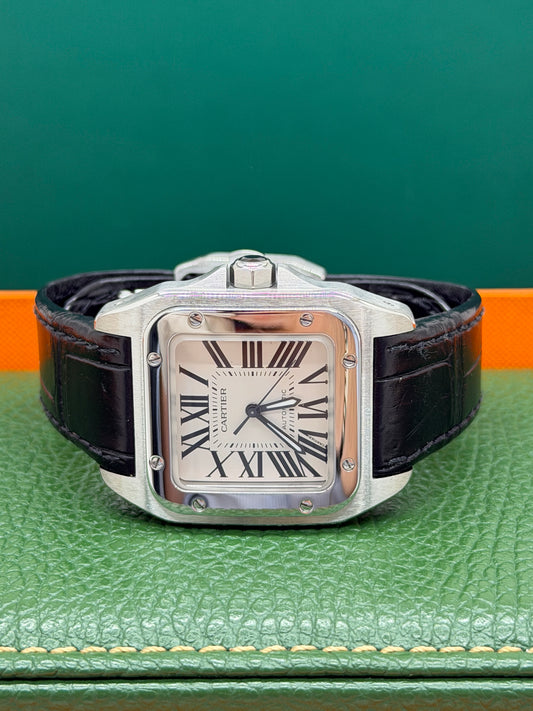 Cartier Santos 100 - Medium Size - White Dial - Ref 2878