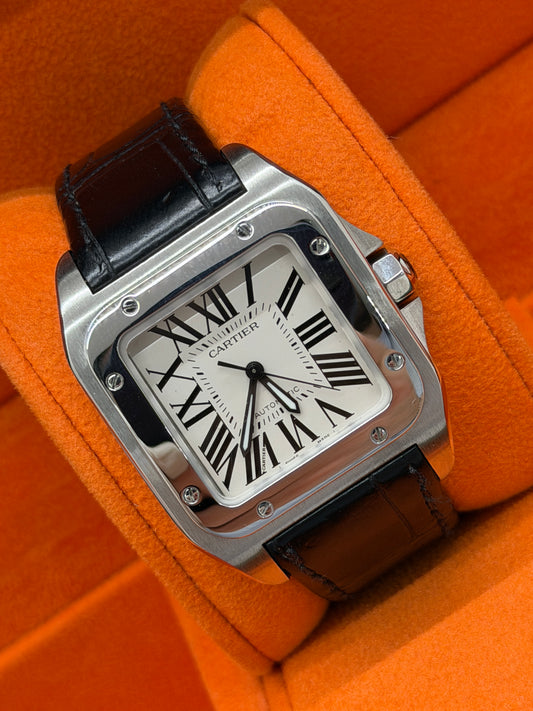 Cartier Santos 100 - Medium Size - White Dial - Ref 2878