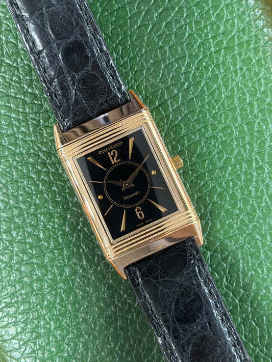 Jaeger-LeCoultre Reverso Classique - Classic Medium Monoface "Tribute" - Black Dial - 18kt Rose Gold - Ref 250.2.86