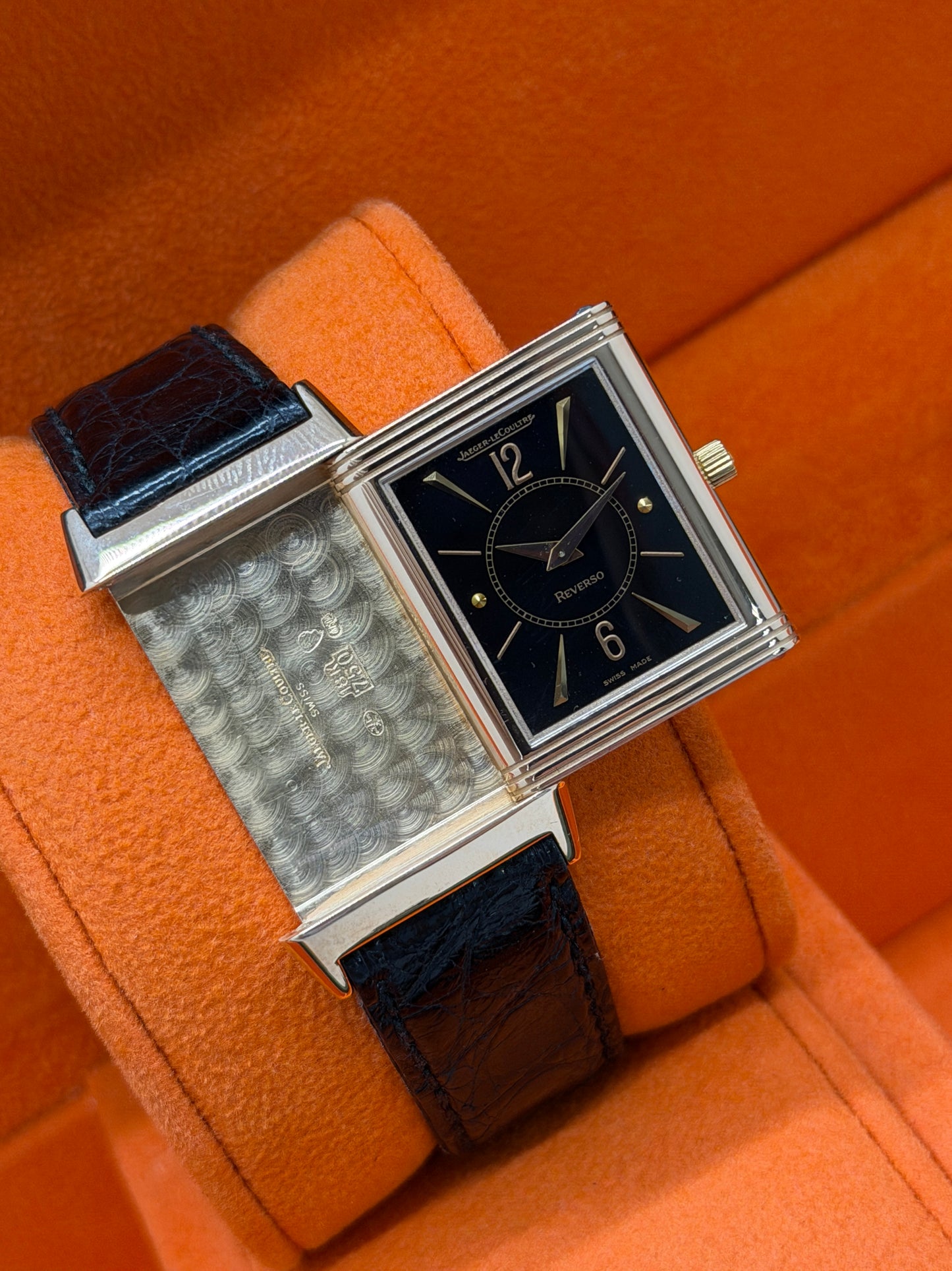 Jaeger-LeCoultre Reverso Classique - Classic Medium Monoface "Tribute" - Black Dial - 18kt Rose Gold - Ref 250.2.86