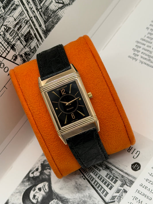 Jaeger-LeCoultre Reverso Classique - Classic Medium Monoface "Tribute" - Black Dial - 18kt Rose Gold - Ref 250.2.86