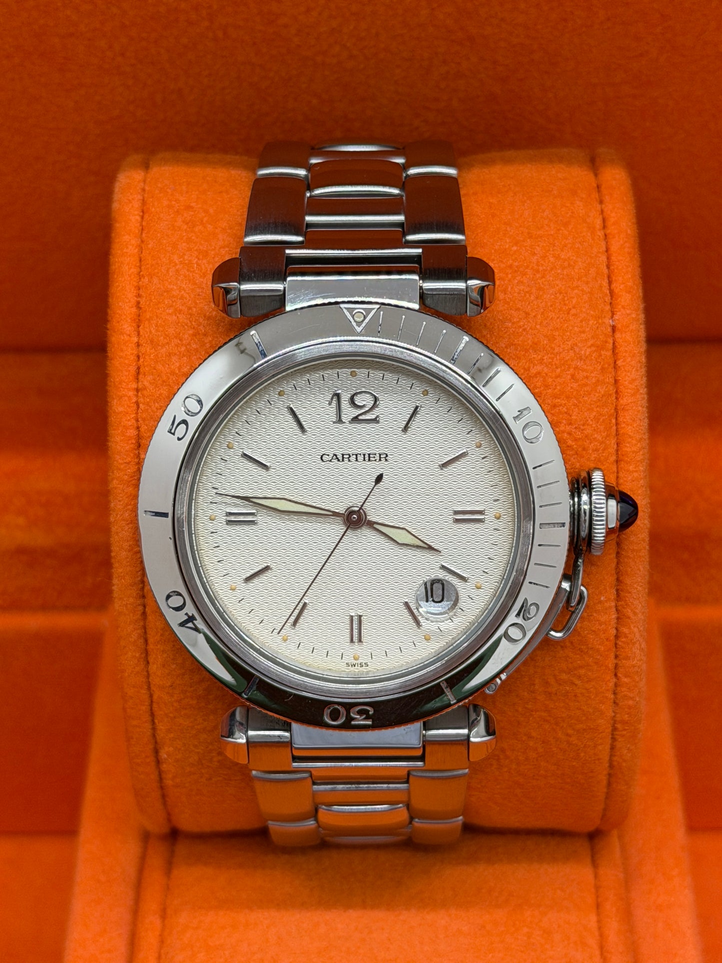 Cartier Pasha 38mm - White Dial - Automatic - Year 1997 Ref 1040