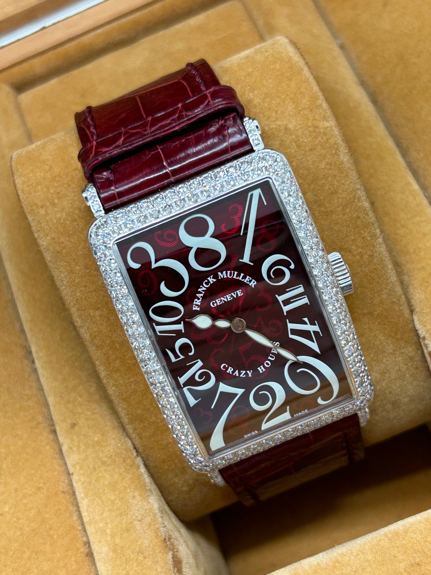 Franck Muller Long Island Crazy Hours - 18Kt White Gold & Diamonds - Ref 1200CH D