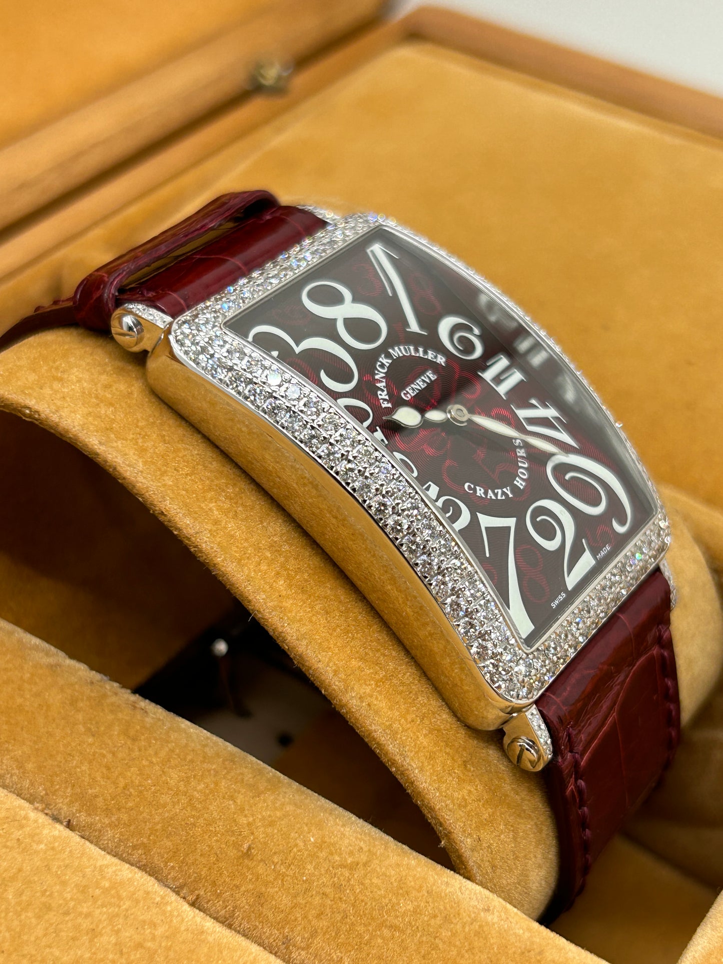Franck Muller Long Island Crazy Hours - 18Kt White Gold & Diamonds - Ref 1200CH D