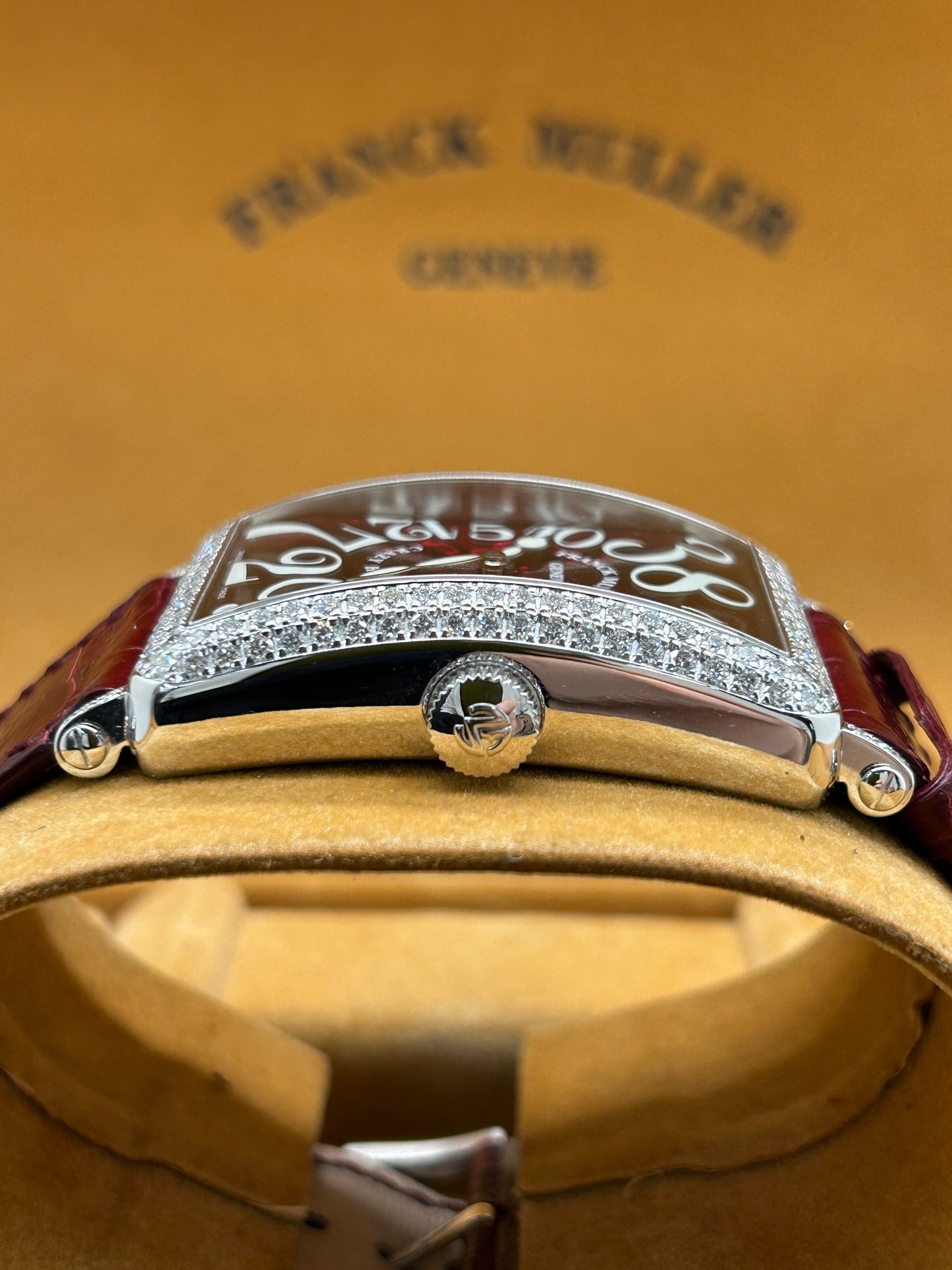 Franck Muller Long Island Crazy Hours - 18Kt White Gold & Diamonds - Ref 1200CH D