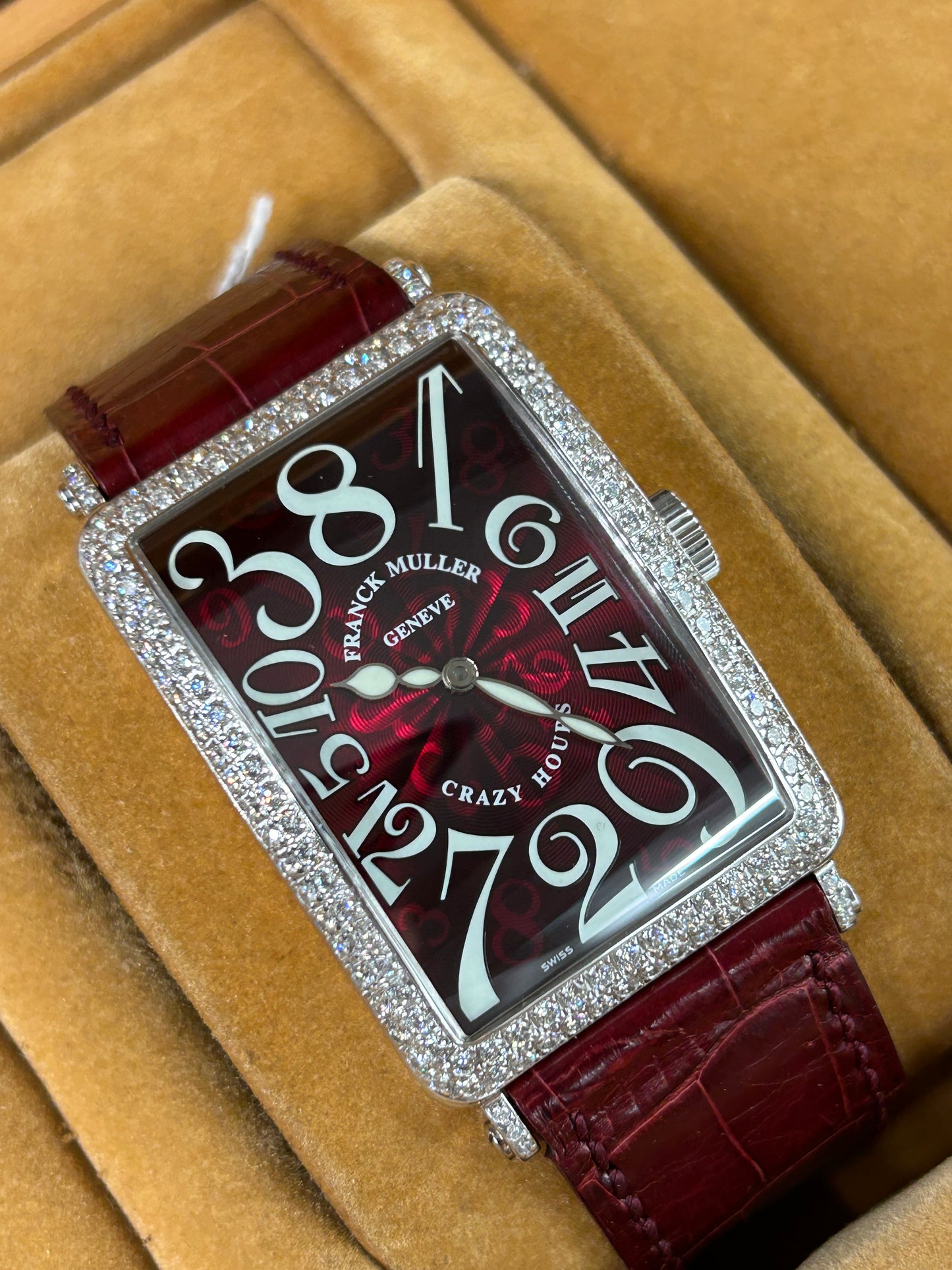 Franck Muller Long Island Crazy Hours - 18Kt White Gold & Diamonds - Ref 1200CH D
