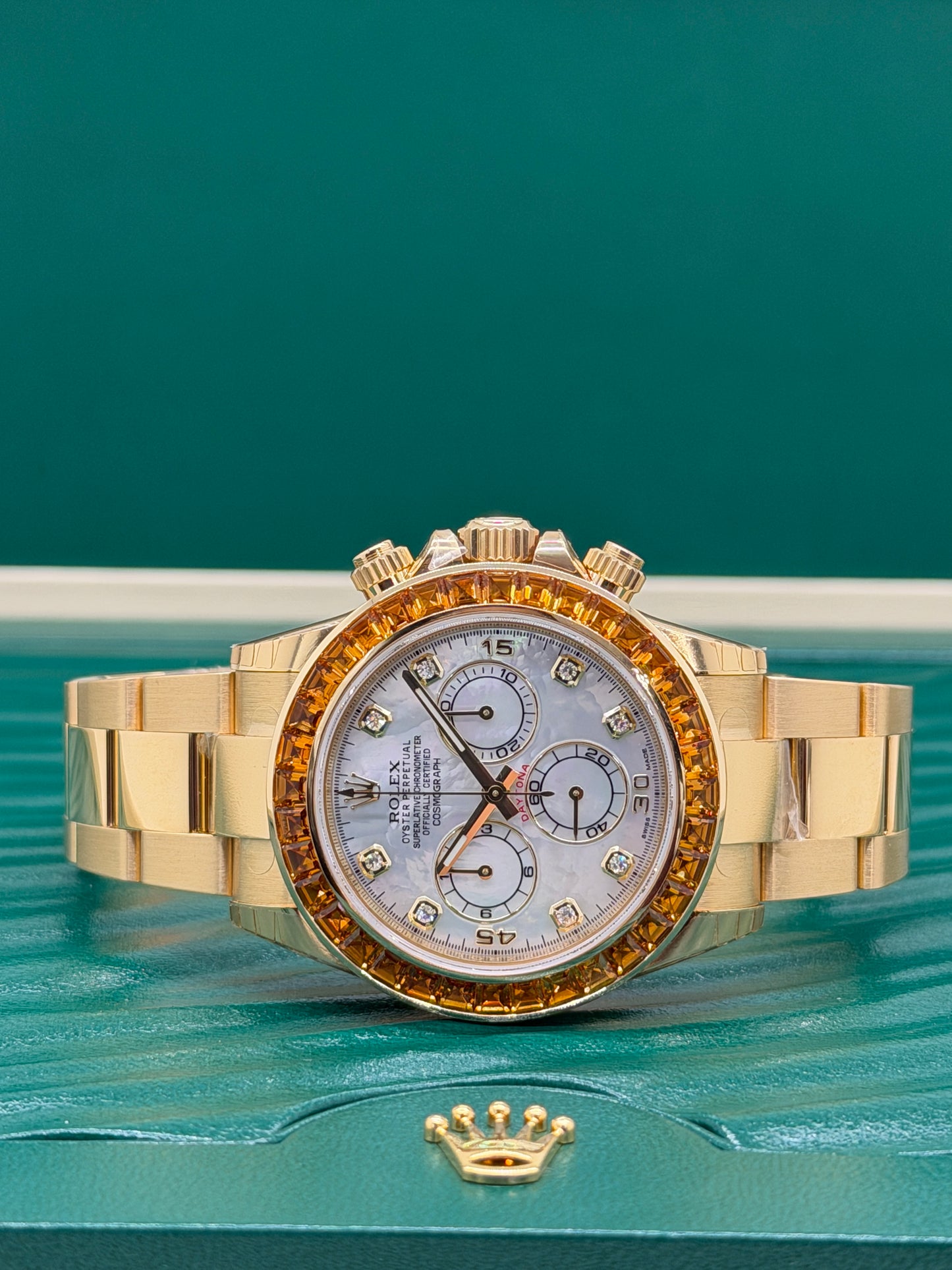 Rolex Daytona Orange Sapphire - SACO - NOS - Full Stickers Year 2019 Ref 116578SACO - Official Service
