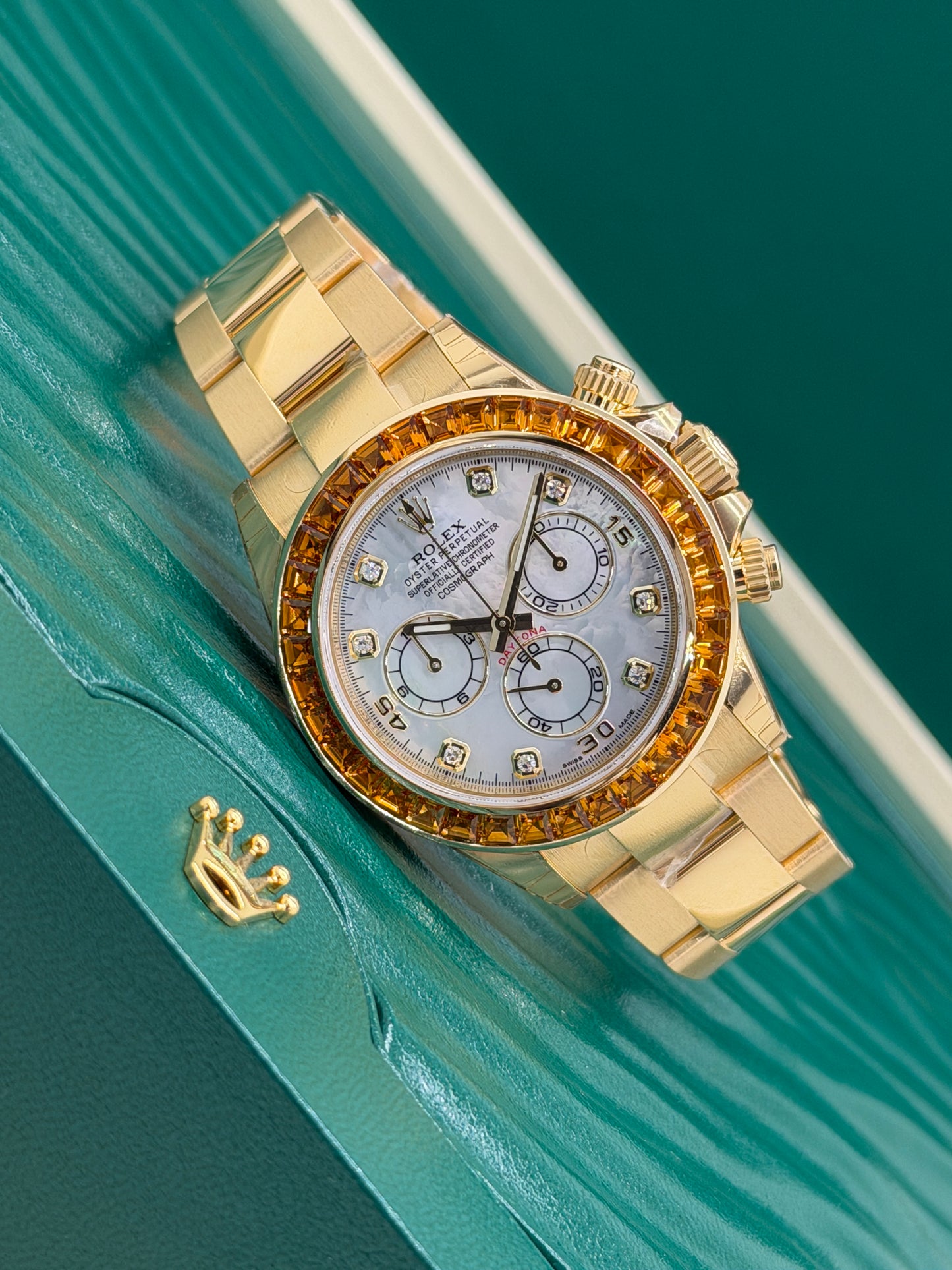 Rolex Daytona Orange Sapphire - SACO - NOS - Full Stickers Year 2019 Ref 116578SACO - Official Service