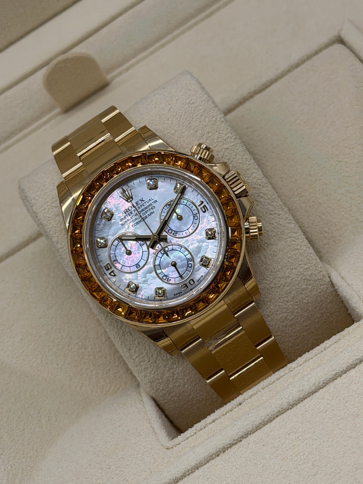 Rolex Daytona Orange Sapphire - SACO - NOS - Full Stickers Year 2019 Ref 116578SACO - Official Service