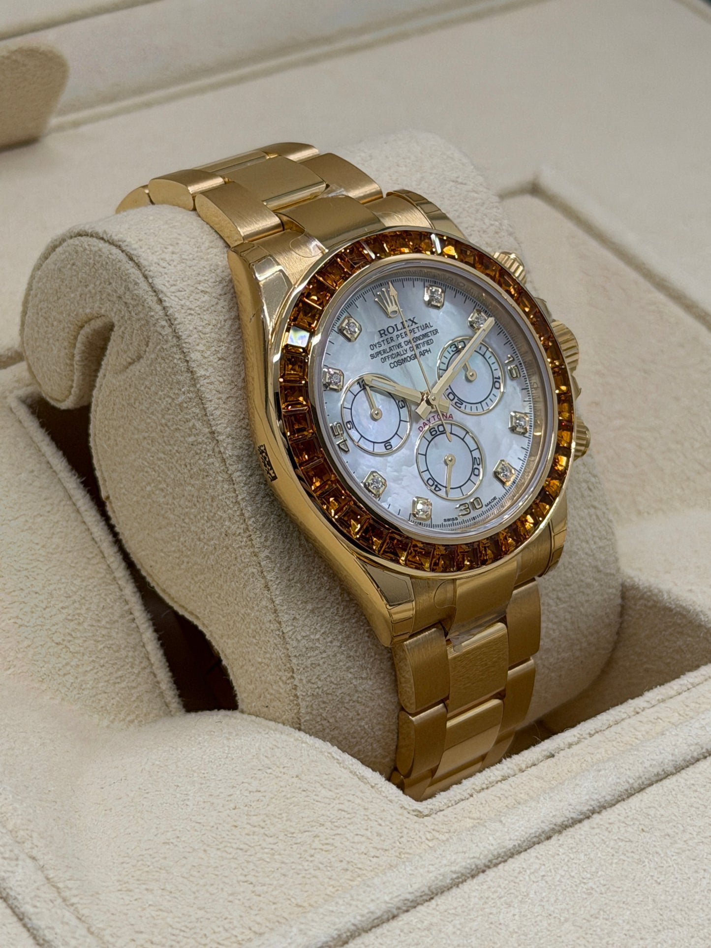 Rolex Daytona Orange Sapphire - SACO - NOS - Full Stickers Year 2019 Ref 116578SACO - Official Service