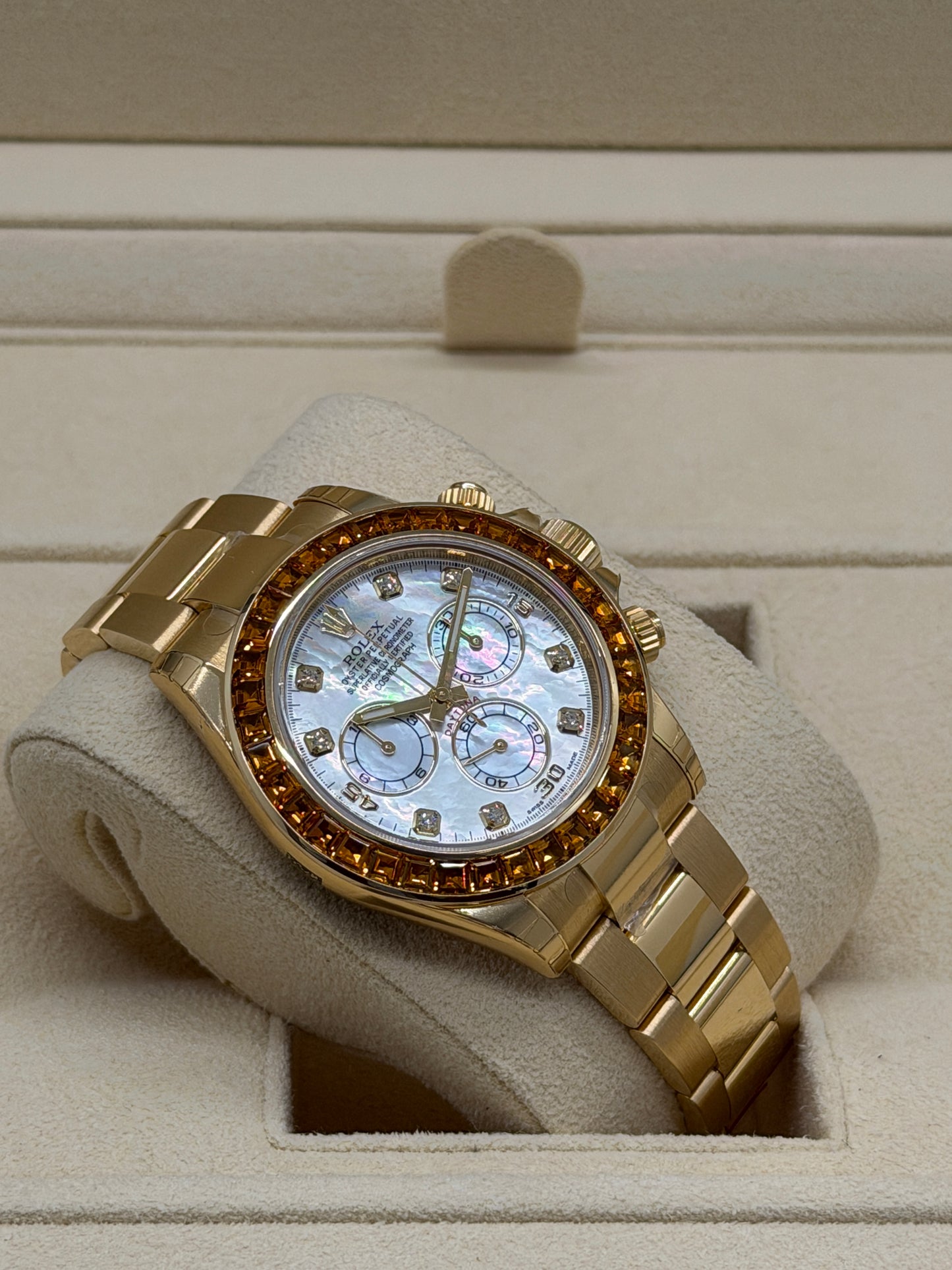 Rolex Daytona Orange Sapphire - SACO - NOS - Full Stickers Year 2019 Ref 116578SACO - Official Service