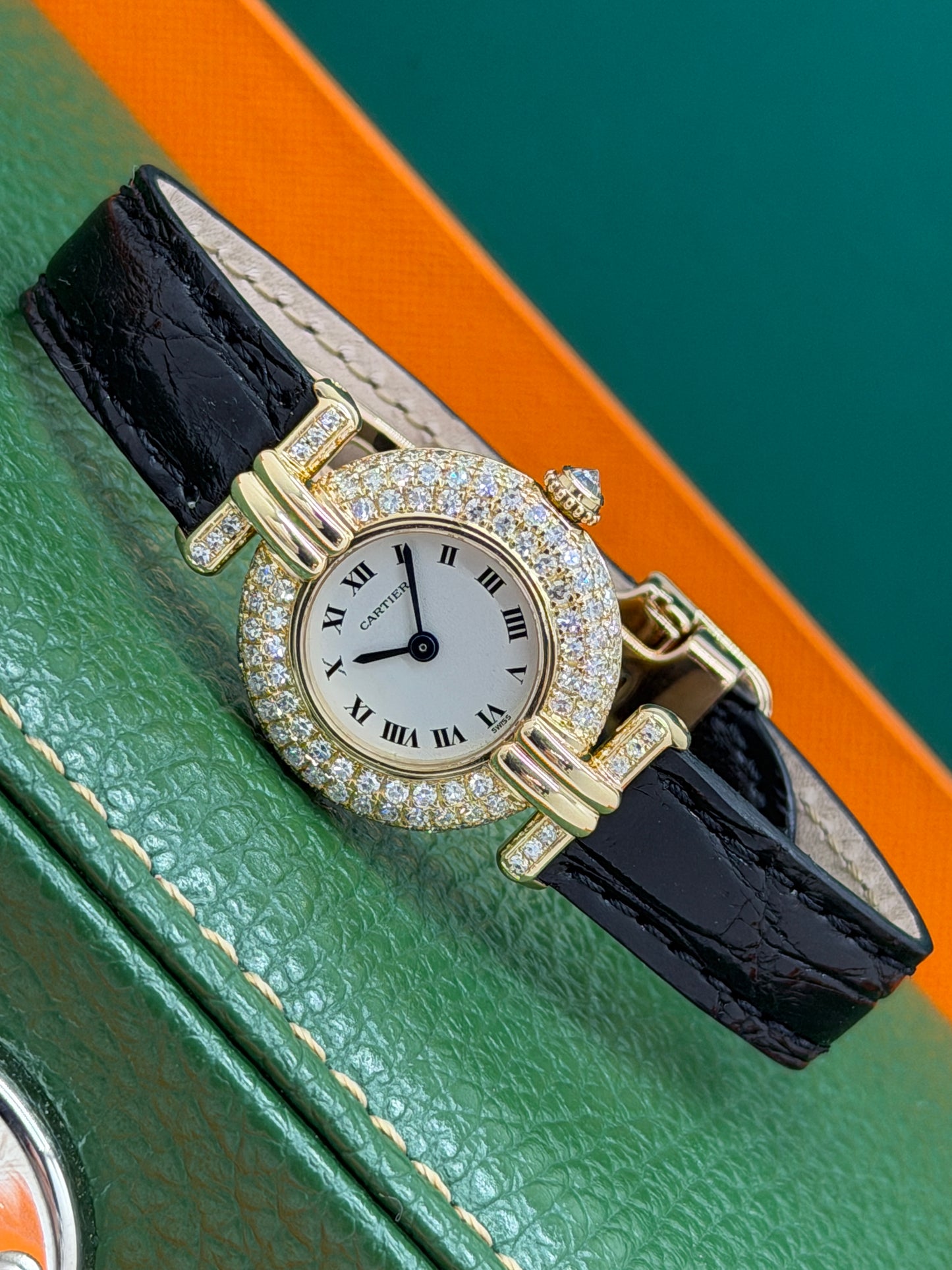 Cartier Colisee 25mm Ladies Quartz Watch Colisee - Yellow Gold & Diamonds Ref 1980