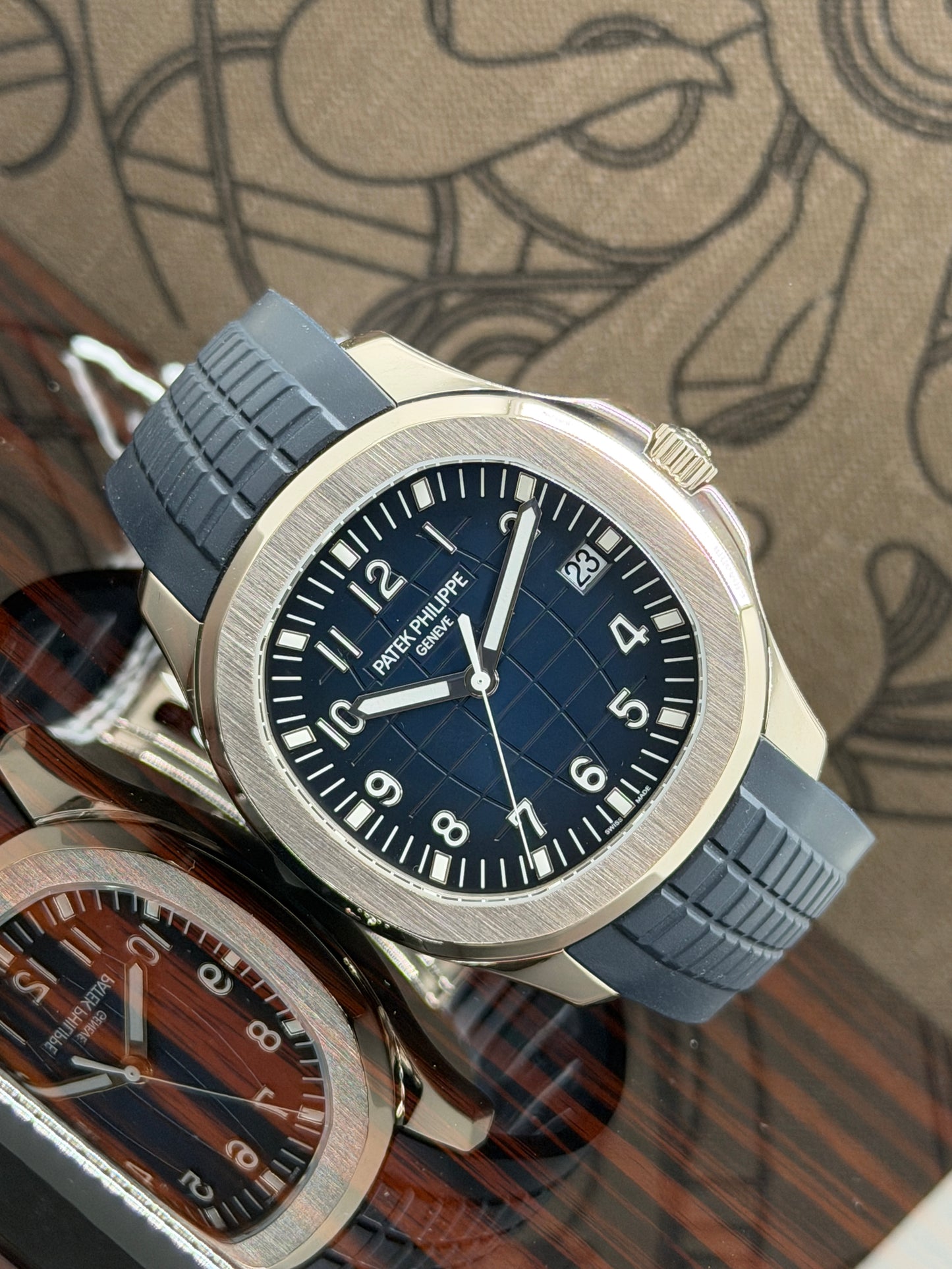 Patek Philippe Aquanaut White Gold - Blue Dial - Year 2017 Ref 5168G-001