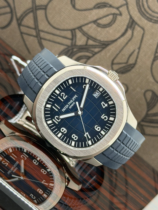Patek Philippe Aquanaut White Gold - Blue Dial - Year 2017 Ref 5168G-001