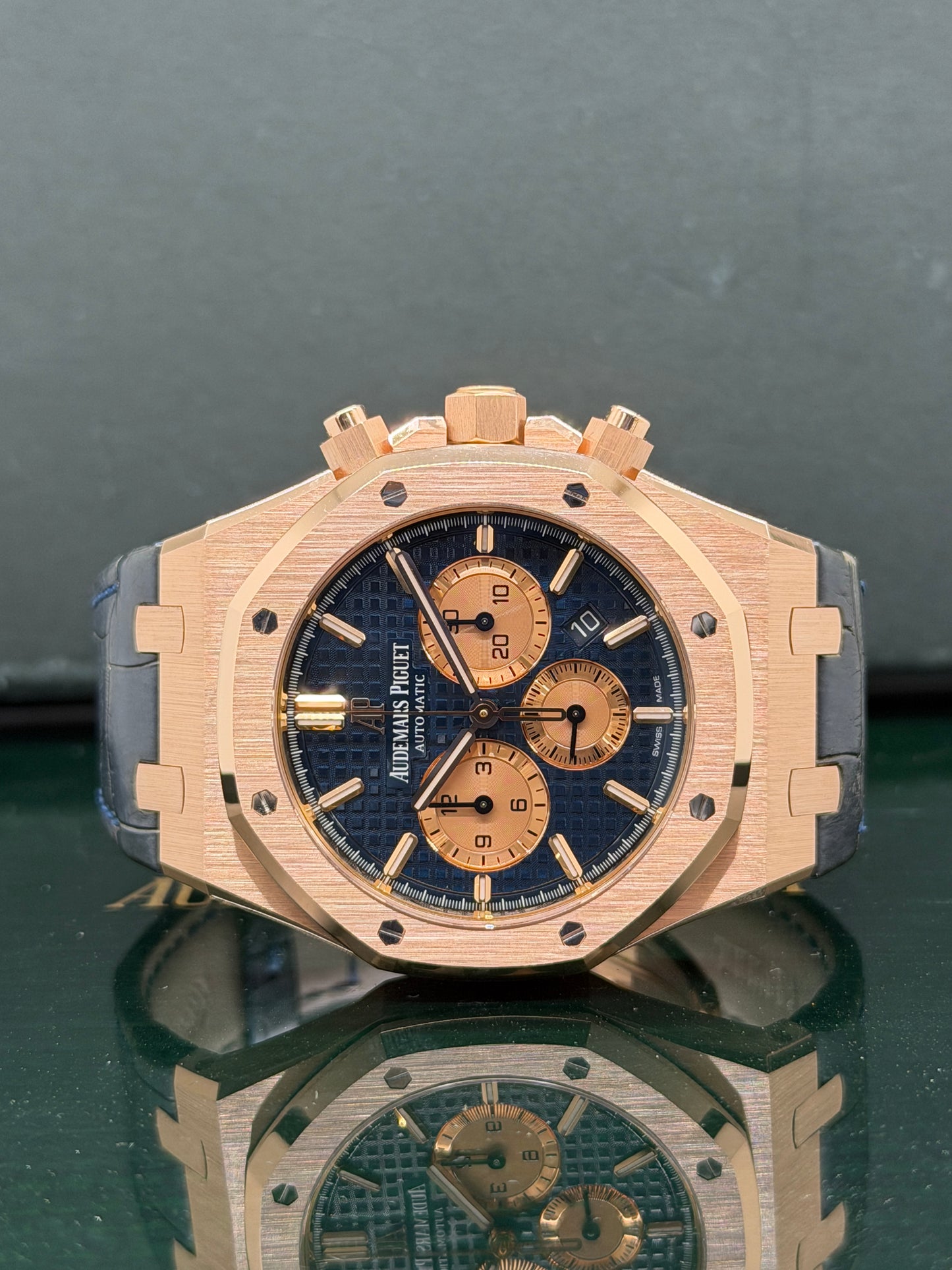 Audemars Piguet Royal Oak Chronograph 41mm - Rose Gold - Blue Dial Ref 26331OR.OO.D315CR.01