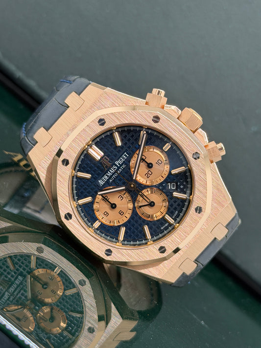 Audemars Piguet Royal Oak Chronograph 41mm - Rose Gold - Blue Dial Ref 26331OR.OO.D315CR.01