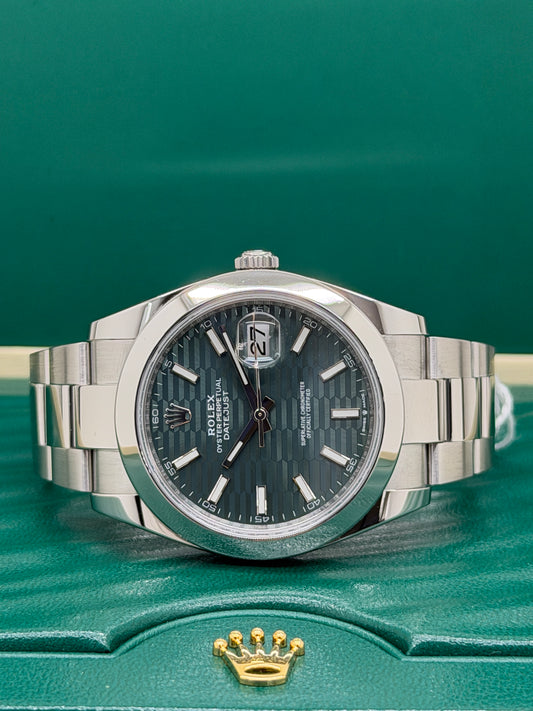 Rolex Datejust 41 -  Green Fluted Motif Dial - Ref 126300 - Year 2023