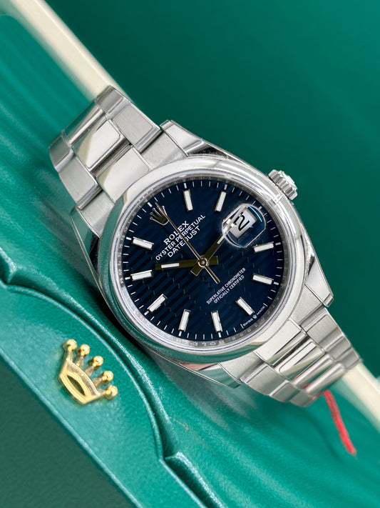 Rolex Datejust 36 - Blue Dial Motif Dial - Ref 126200 - Unworn 2023