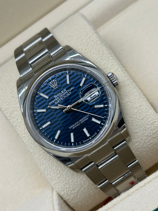 Rolex Datejust 36 - Blue Motif Dial - Ref 126200 - Unworn 2023