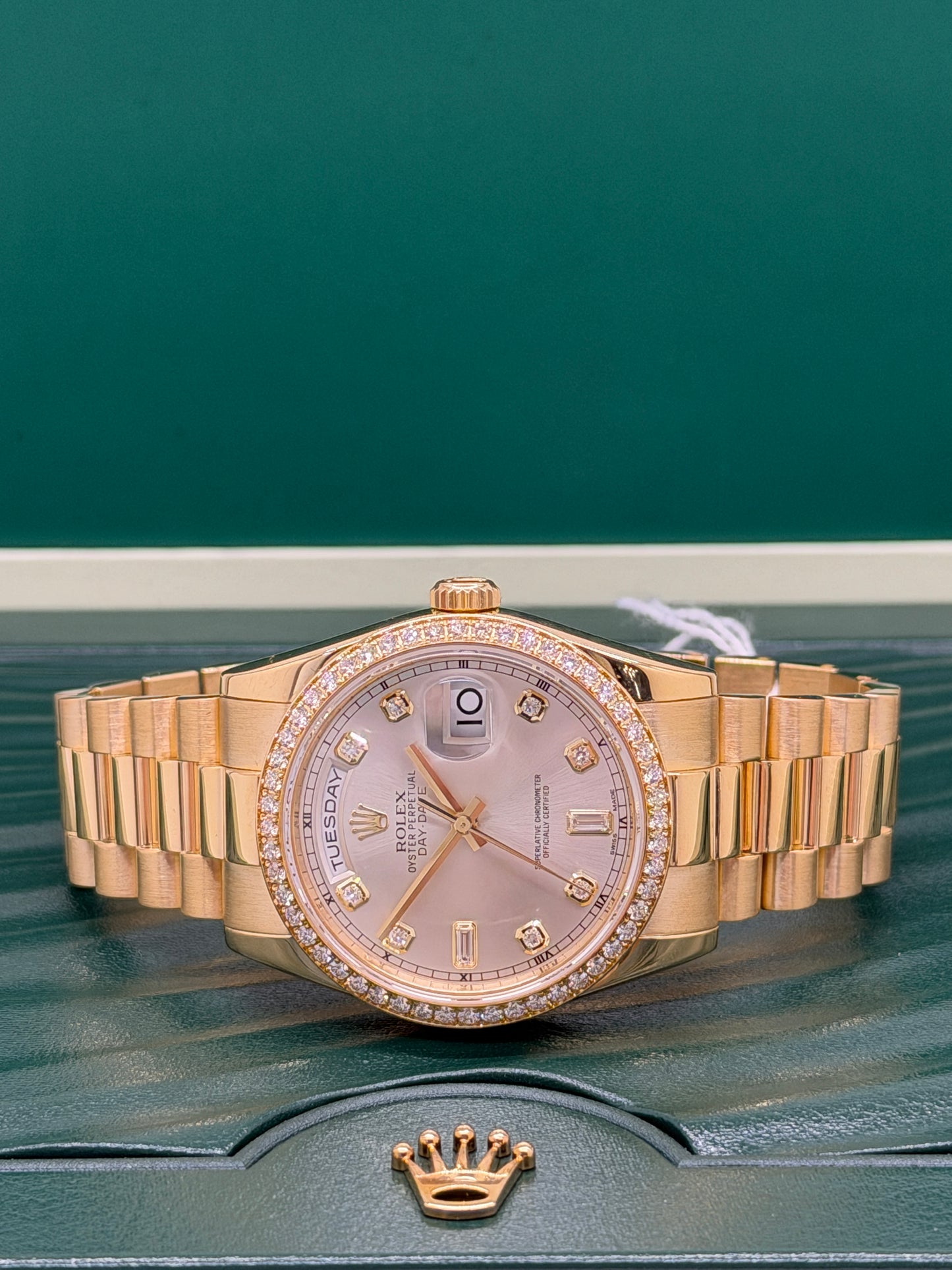 Rolex Day-Date 36 "President" 36mm - Factory Diamonds Bezel Year 2014 - Ref 118348