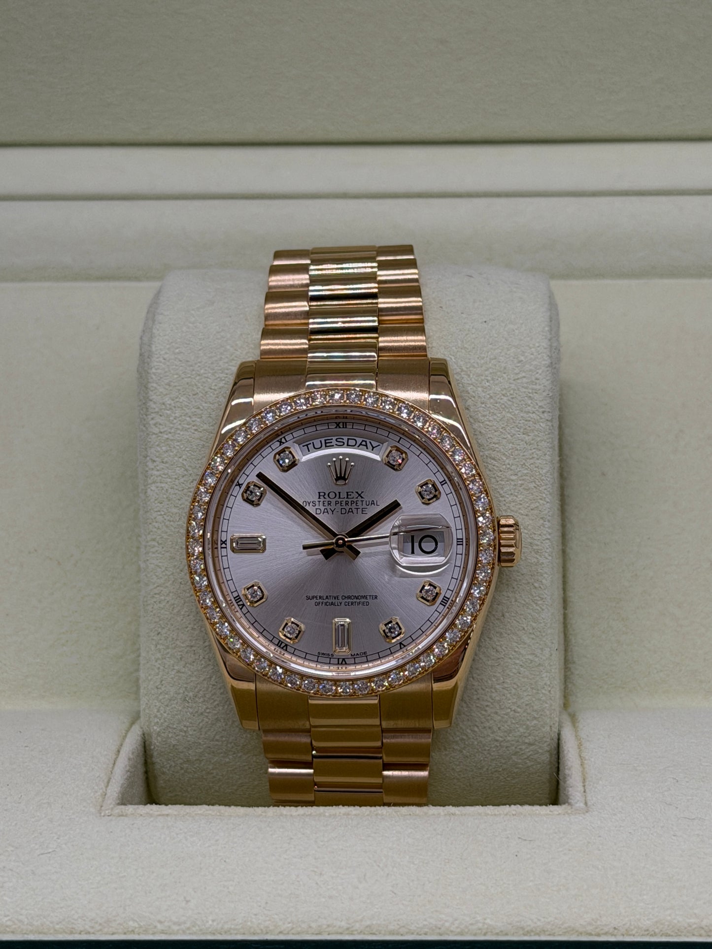 Rolex Day-Date 36 "President" 36mm - Factory Diamonds Bezel Year 2014 - Ref 118348