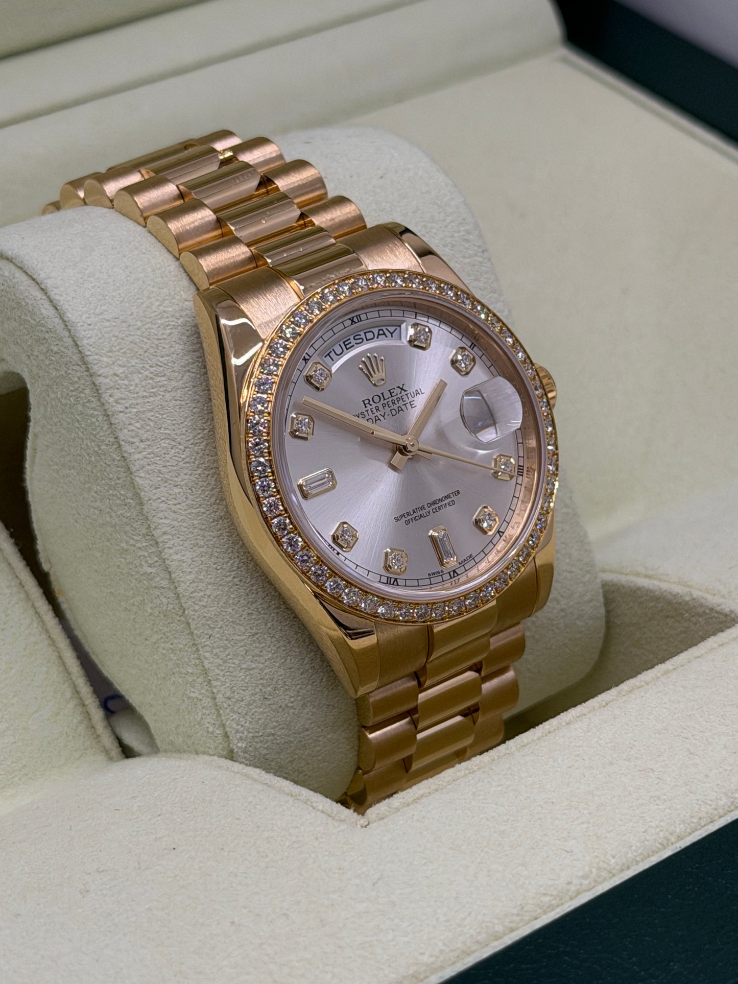Rolex Day-Date 36 "President" 36mm - Factory Diamonds Bezel Year 2014 - Ref 118348