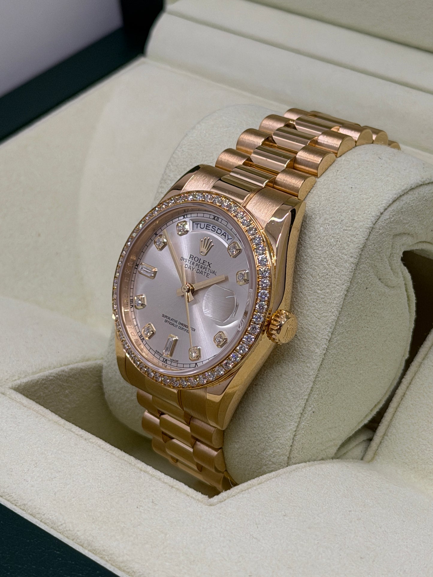 Rolex Day-Date 36 "President" 36mm - Factory Diamonds Bezel Year 2014 - Ref 118348