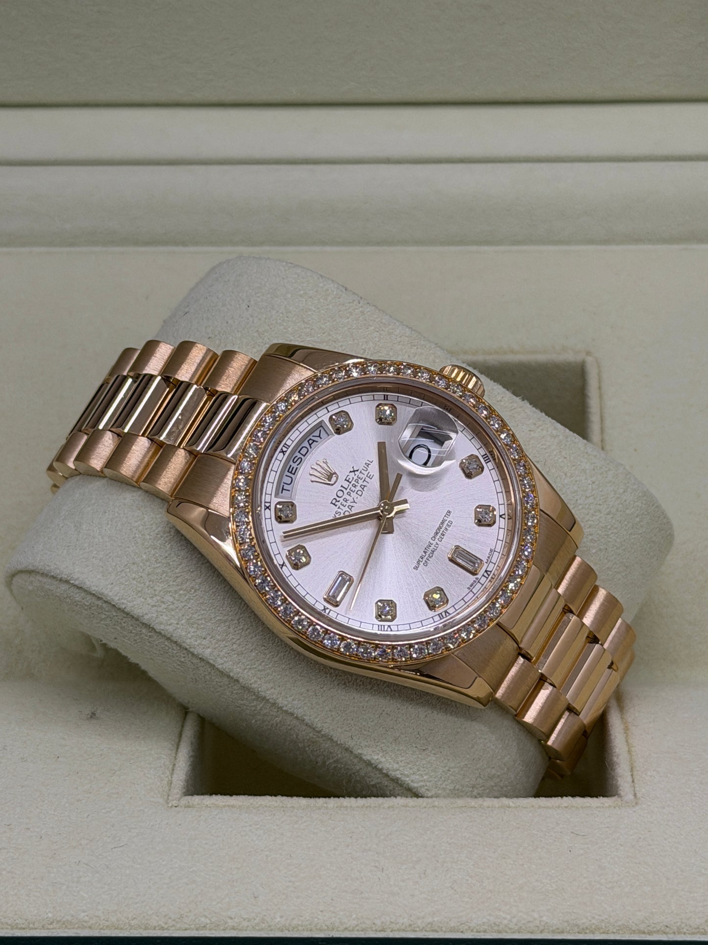 Rolex Day-Date 36 "President" 36mm - Factory Diamonds Bezel Year 2014 - Ref 118348