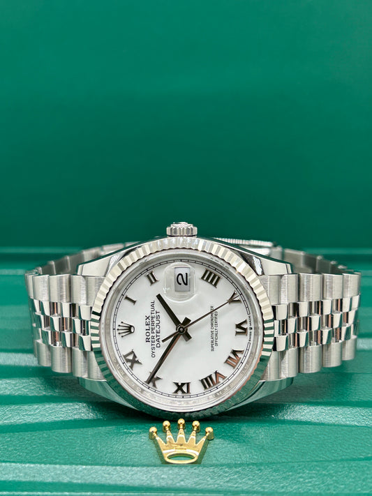 Rolex Datejust 36 - White Dial - Roman Dial - Ref 126234 - New 2025