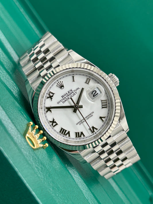 Rolex Datejust 36 - White Dial - Roman Dial - Ref 126234 - New 2025