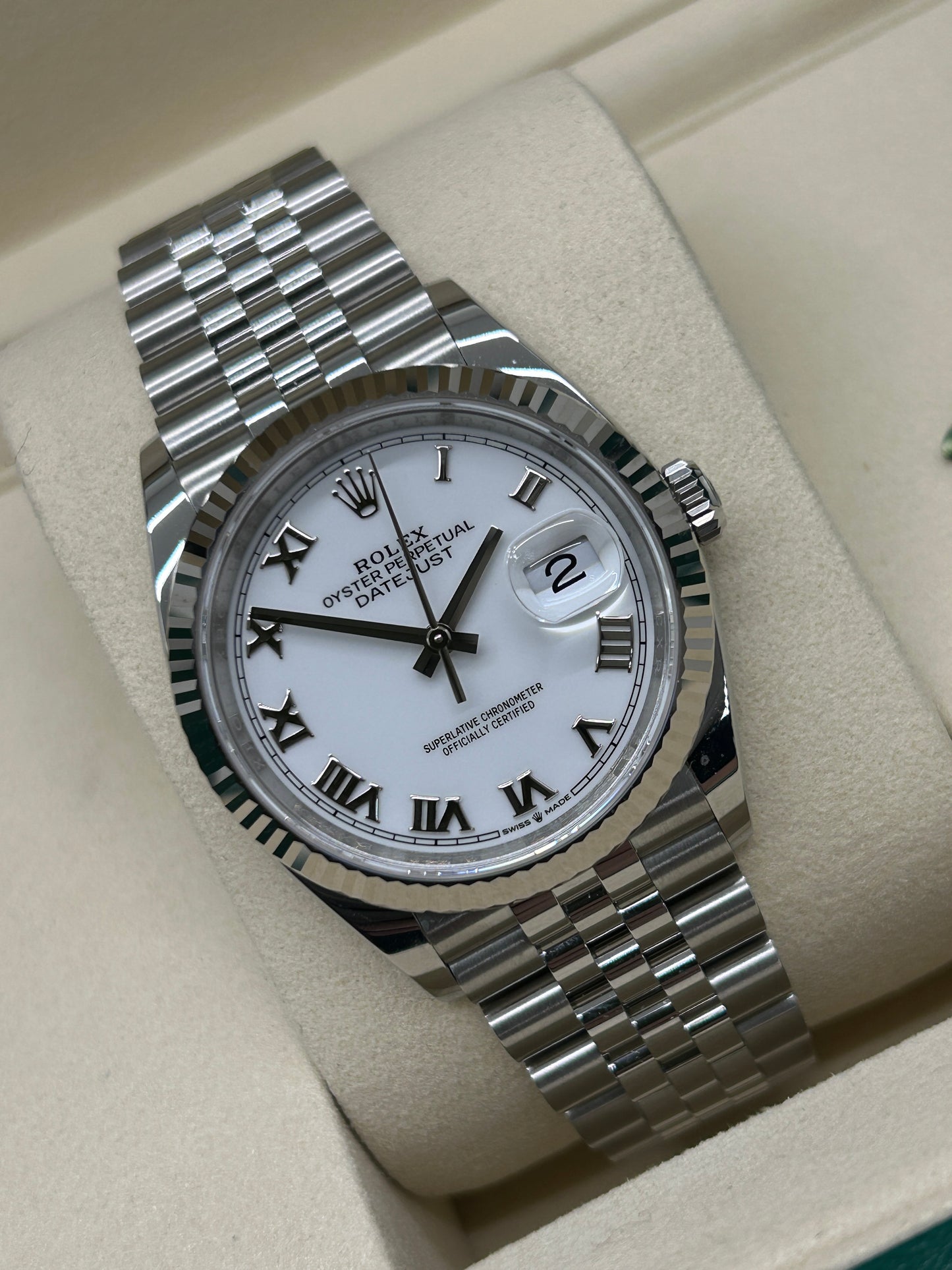 Rolex Datejust 36 - White Dial - Roman Dial - Ref 126234 - New 2025