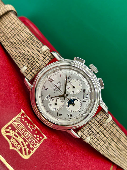 Zenith El Primero Chronomaster Moonphase - Silver Dial - Ref 01.0240.410 - Year 2001