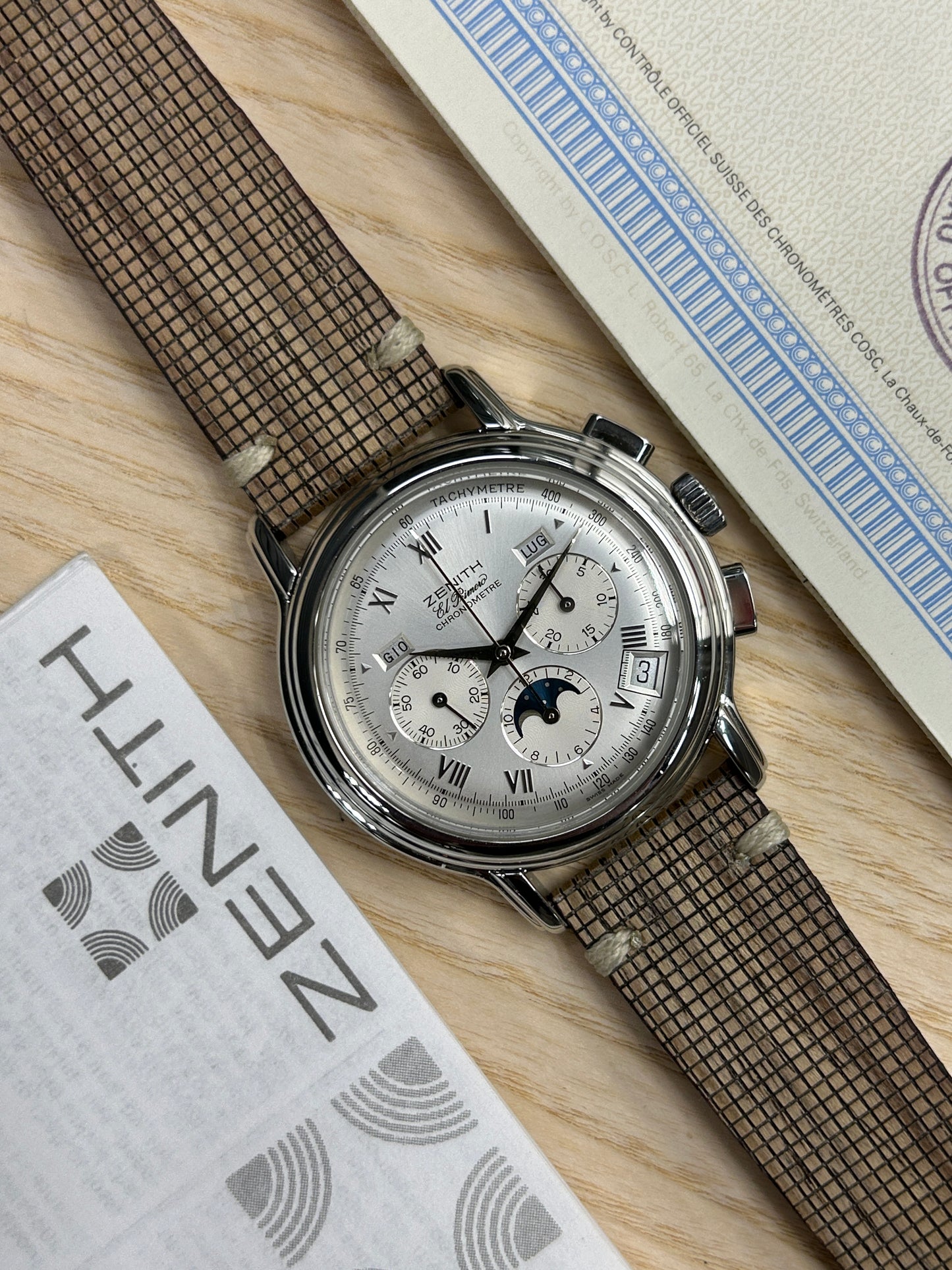 Zenith El Primero Chronomaster Moonphase - Silver Dial - Ref 01.0240.410 - Year 2001