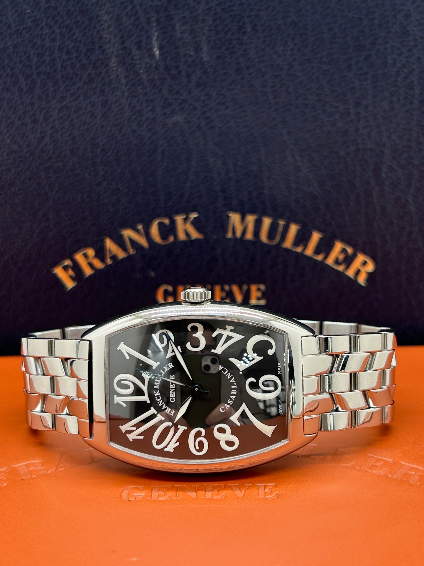 Franck Muller Casablanca Automatic - Black Dial - Steel Bracelet  and original buckle - Ref 6850
