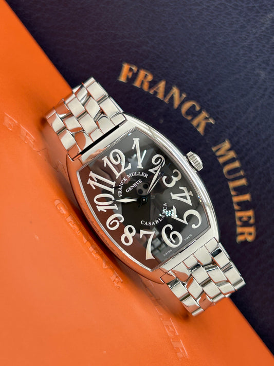 Franck Muller Casablanca Automatic - Black Dial - Steel Bracelet  and original buckle - Ref 6850