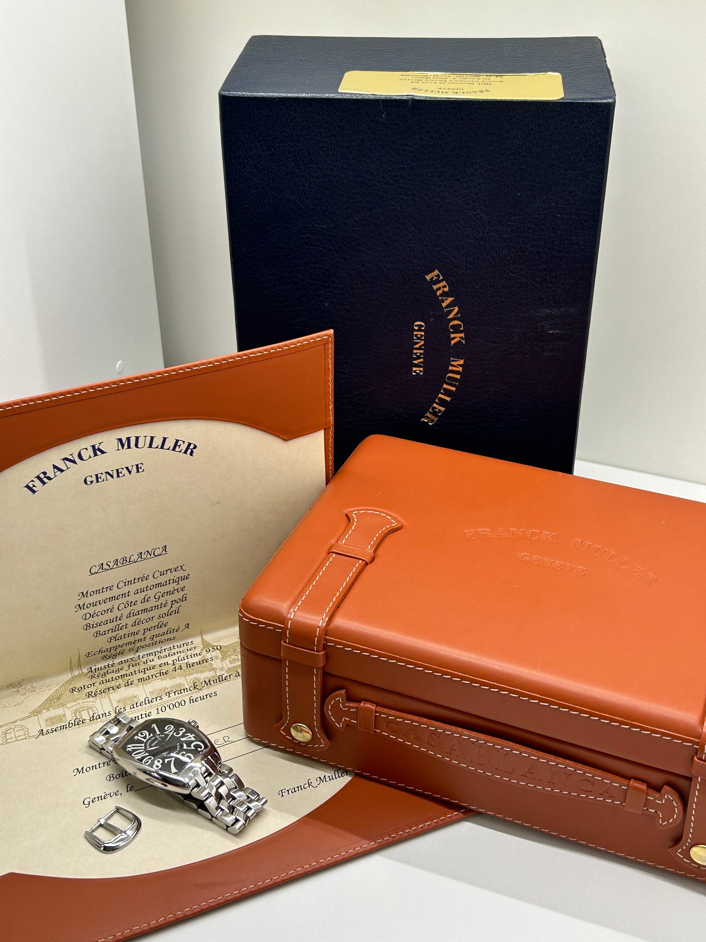 Franck Muller Casablanca Automatic - Black Dial - Steel Bracelet  and original buckle - Ref 6850