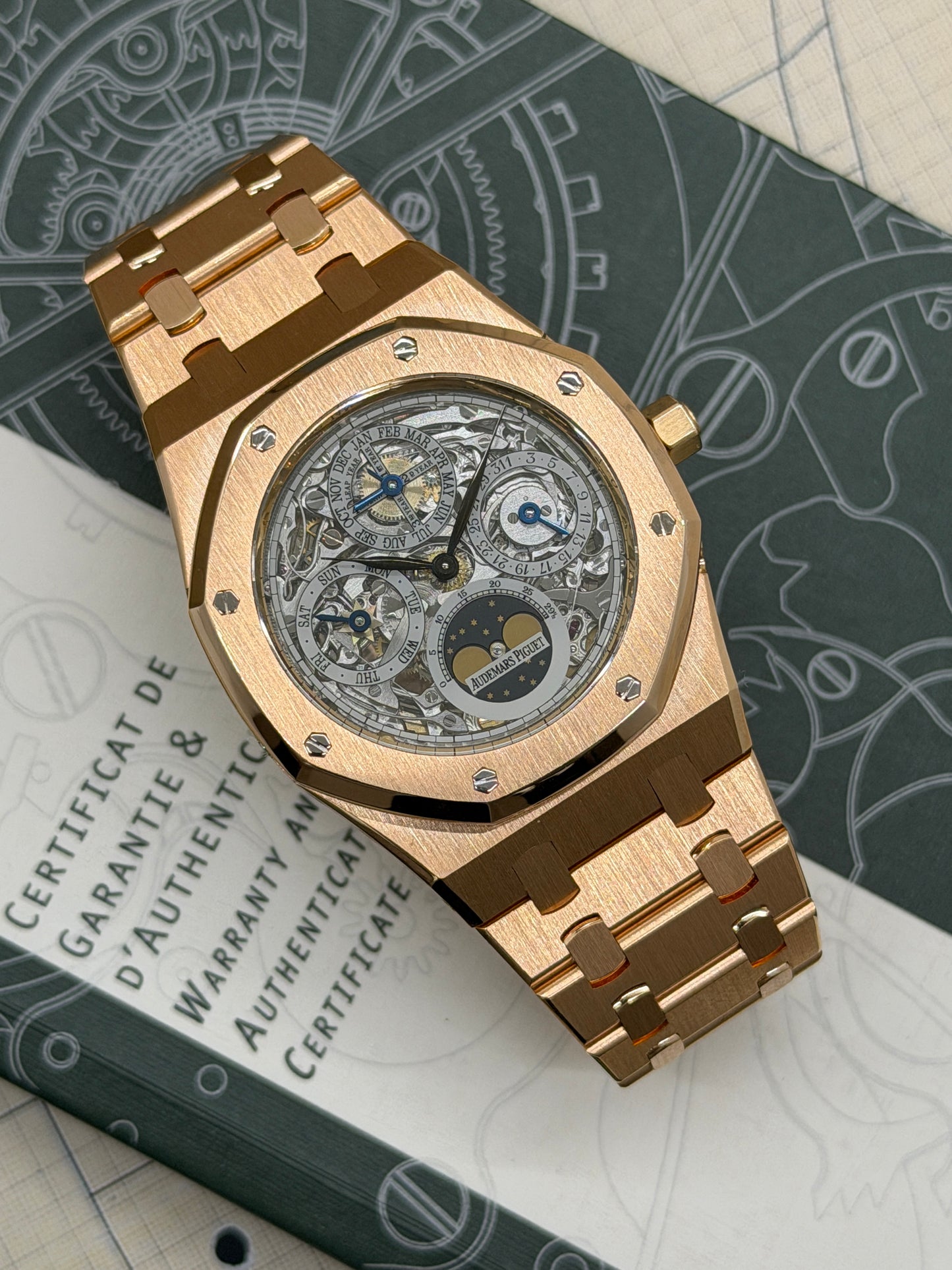Audemars Piguet Royal Oak Perpetual Calendar Skeleton Perpetual 39mm - Rose Gold Quantieme Perpetual - Year 2009 - Ref 25829OR.OO.0944OR.01