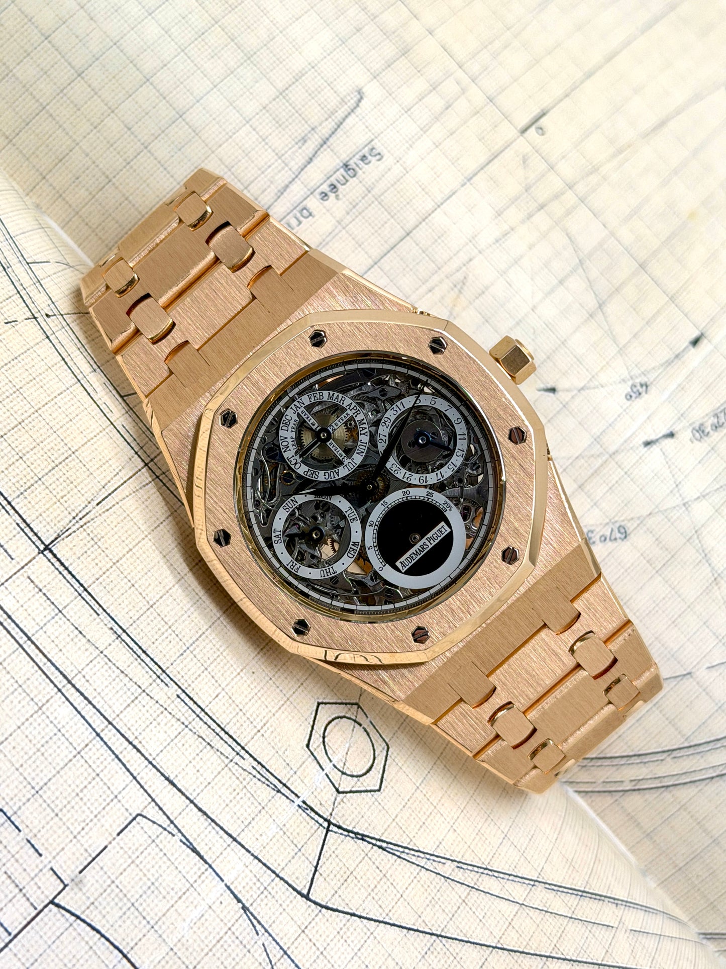 Audemars Piguet Royal Oak Perpetual Calendar Skeleton Perpetual 39mm - Rose Gold Quantieme Perpetual - Year 2009 - Ref 25829OR.OO.0944OR.01