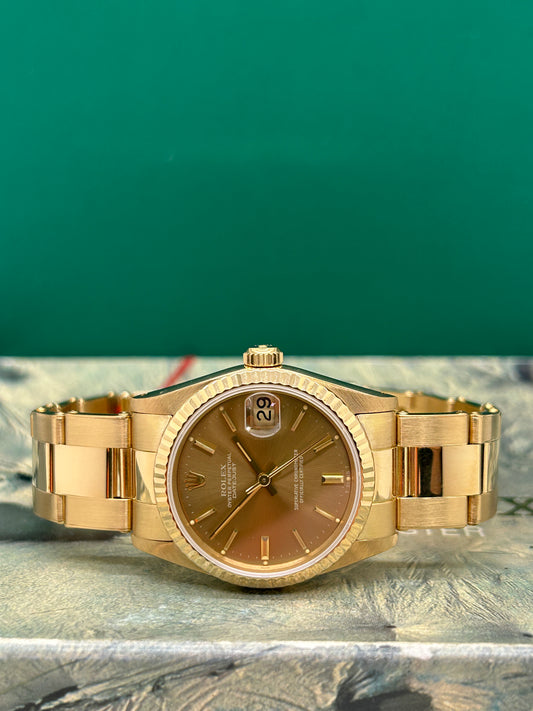 Rolex Datejust 31 - 18Kt yellow Gold - Gold Dial - Ref 68278 - Perfect Condition - Year 1987